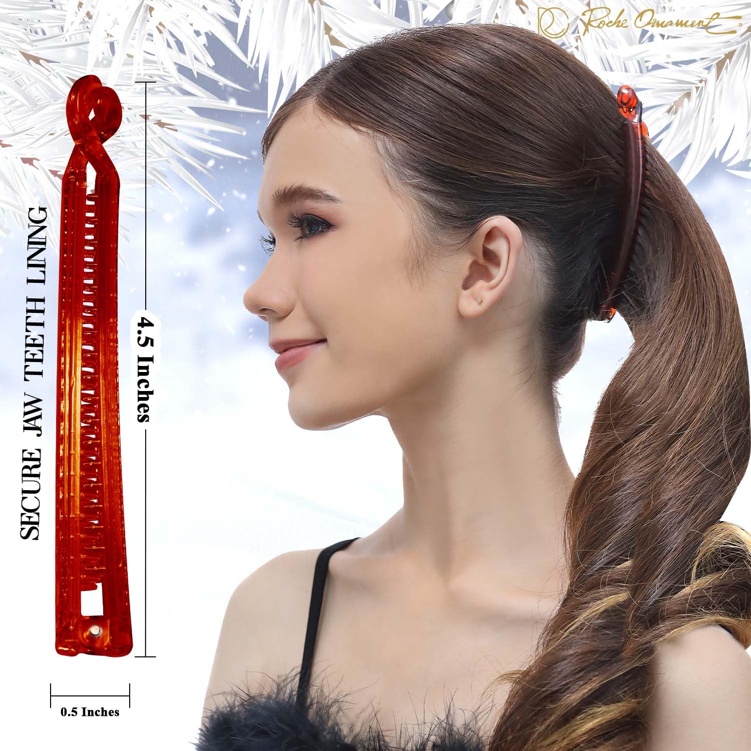 RC ROCHE 6 Pcs Banana Hair Clip Thin Hair Fine Ponytail Maker No Slip Small Claw for Women Secure Grip Jaw Clamp Cute Strong Medium Brown - Image 3