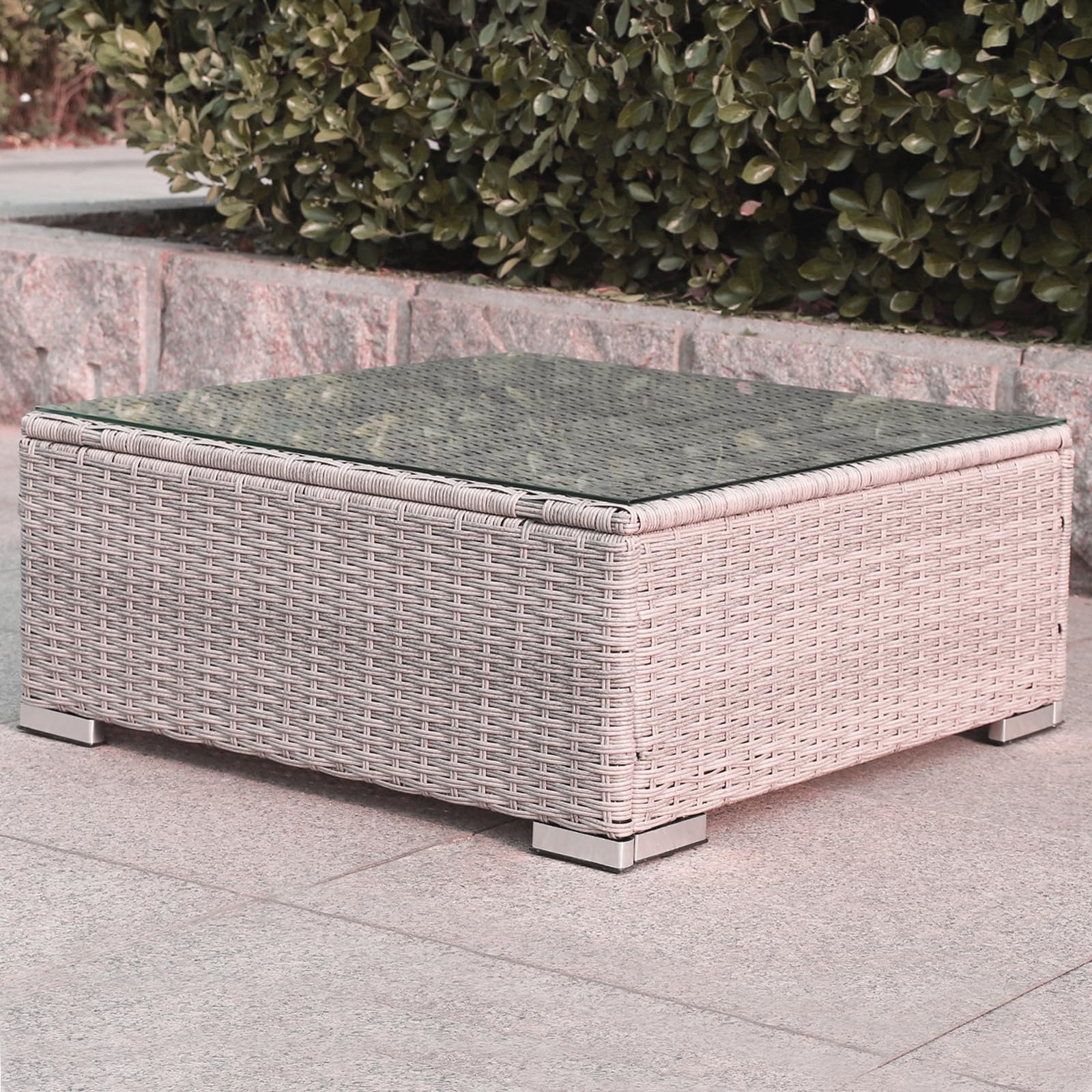 Gartenmöbel Lounge Set| 3-7 Personen viele Modelle| inkl. extra Dicke Kissen | Outdoor Loungemöbel Sitzgruppe Essgruppe Garnitur | Beige/Dunkelgrau