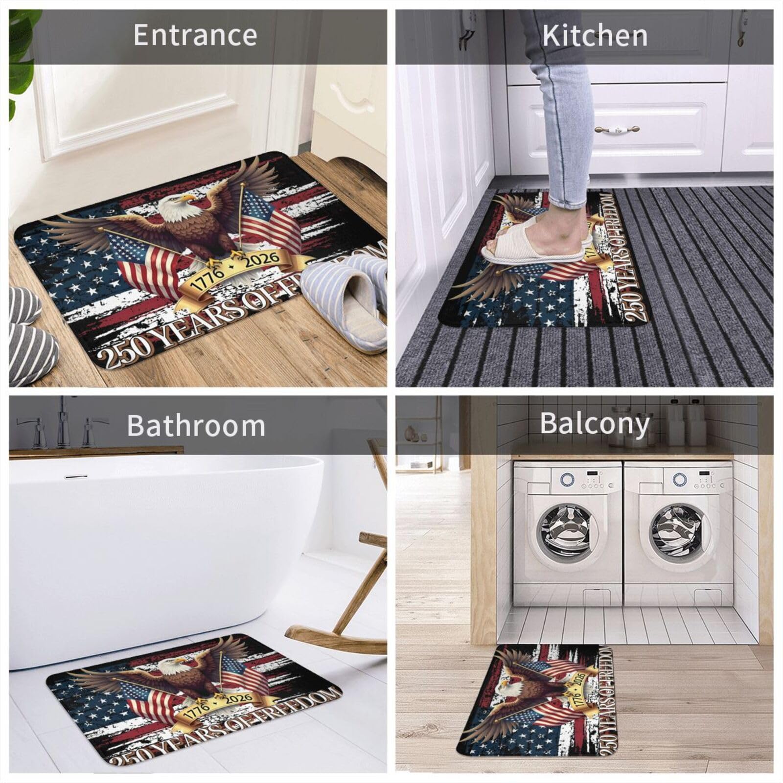 Amazon.com: 250 Anniversary USA Door Mat, Anti-Slip 257 Year