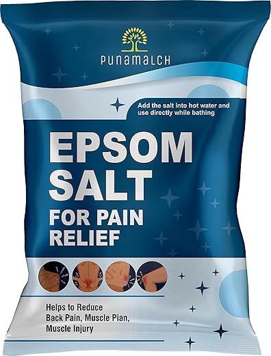 PUNAMULCH Epsom Salt For Pain Relief 1KG Epsom Salt For Foot Epsom Salt For Bath Epsom Salts For Feet Pain For Muscle Relief, Relieves Aches & Pain Epsom Bath Salt Crystal and…
