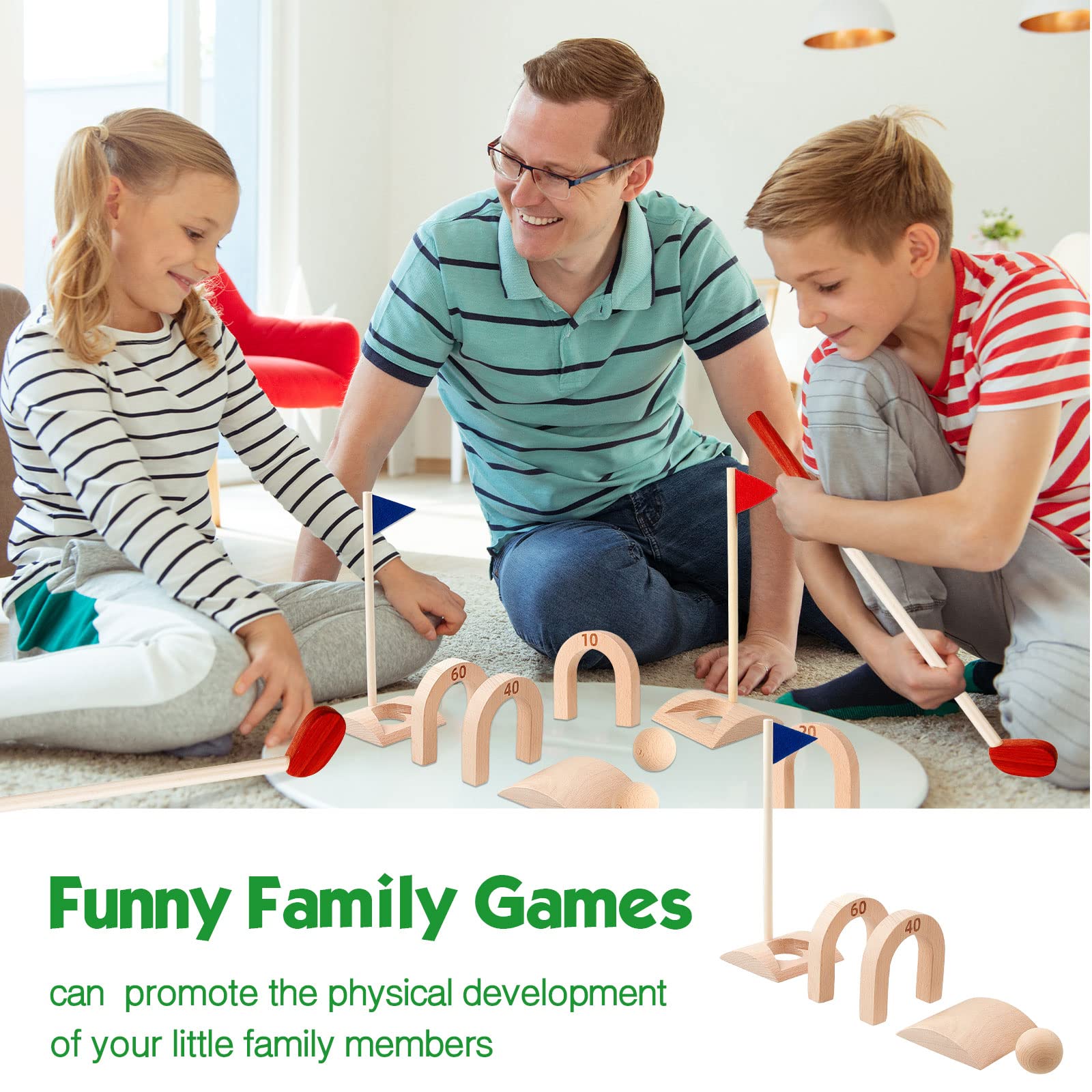 13 Pcs Kids Golf Set Mini Wooden Toddler Golf Set for Kids 312 Age