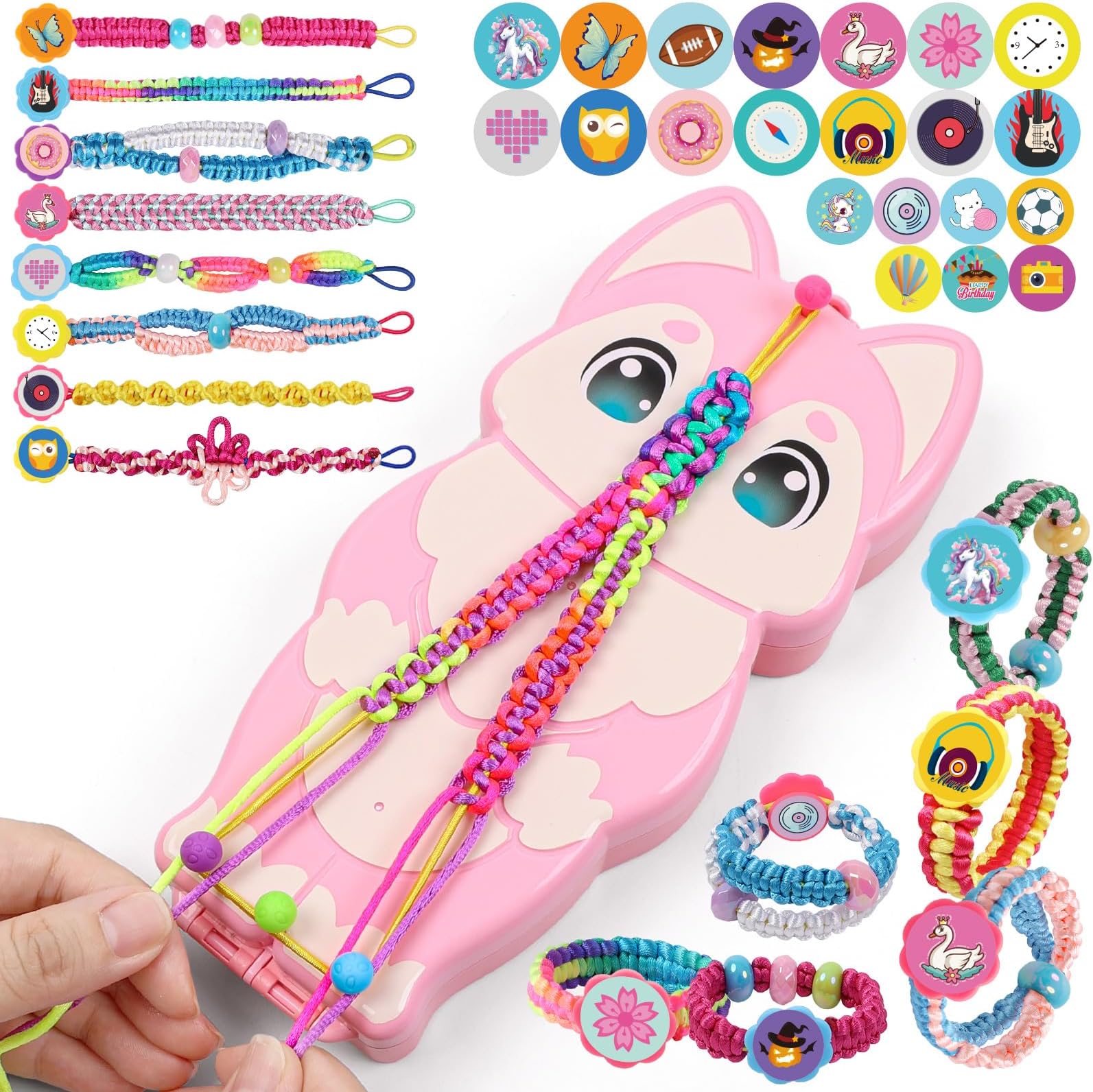 GAMZOO Friendship Bracelet Making Kit - Perfect Crafts and Gifts for Girls Aged 6-12 - Fun and Creative Birthday Present for Kids 8 9 10 11 - String Bracelets Maker Craft