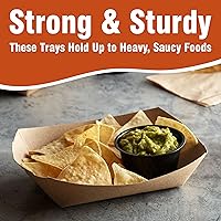 Vista 5 de Bandejas de papel kraft natural de 2 lb - Paquete de 100