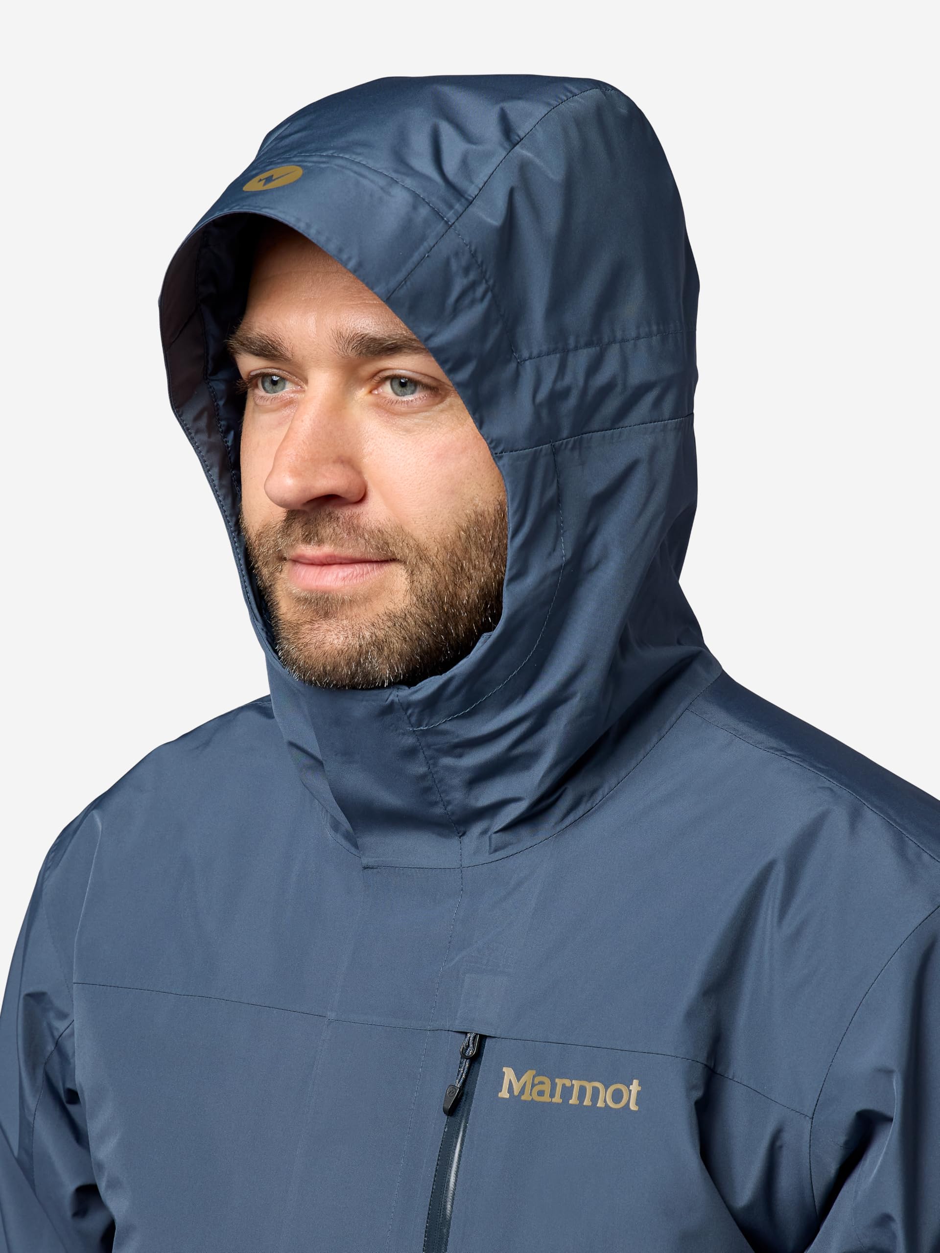 Marmot Giacca Ramble Component da uomo, giacca impermeabile, leggera con cappuccio 3 in 1, giacca antipioggia antivento, giacca a vento traspirante, Thunderhead, M