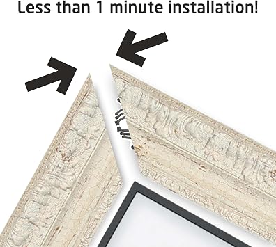 TV Guard Frame TV Bezel, Compatible With Samsung The Frame TV, 55 Inch, Antique White, Suitable for Wall Mounted Televisions