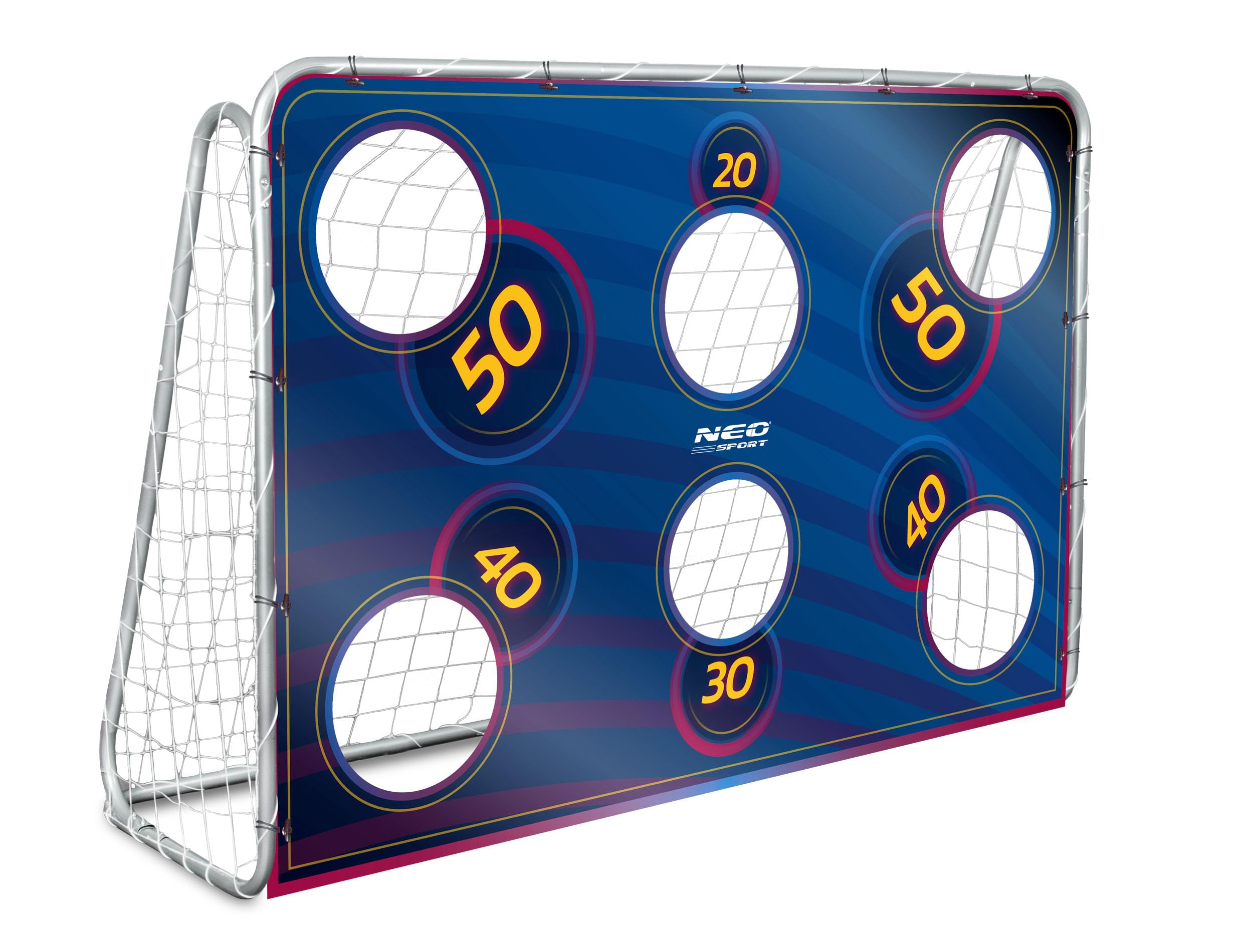Neo-Sport Blau Portería de fútbol con Agujeros para Disparar Impermeable 215x150 cm Azul