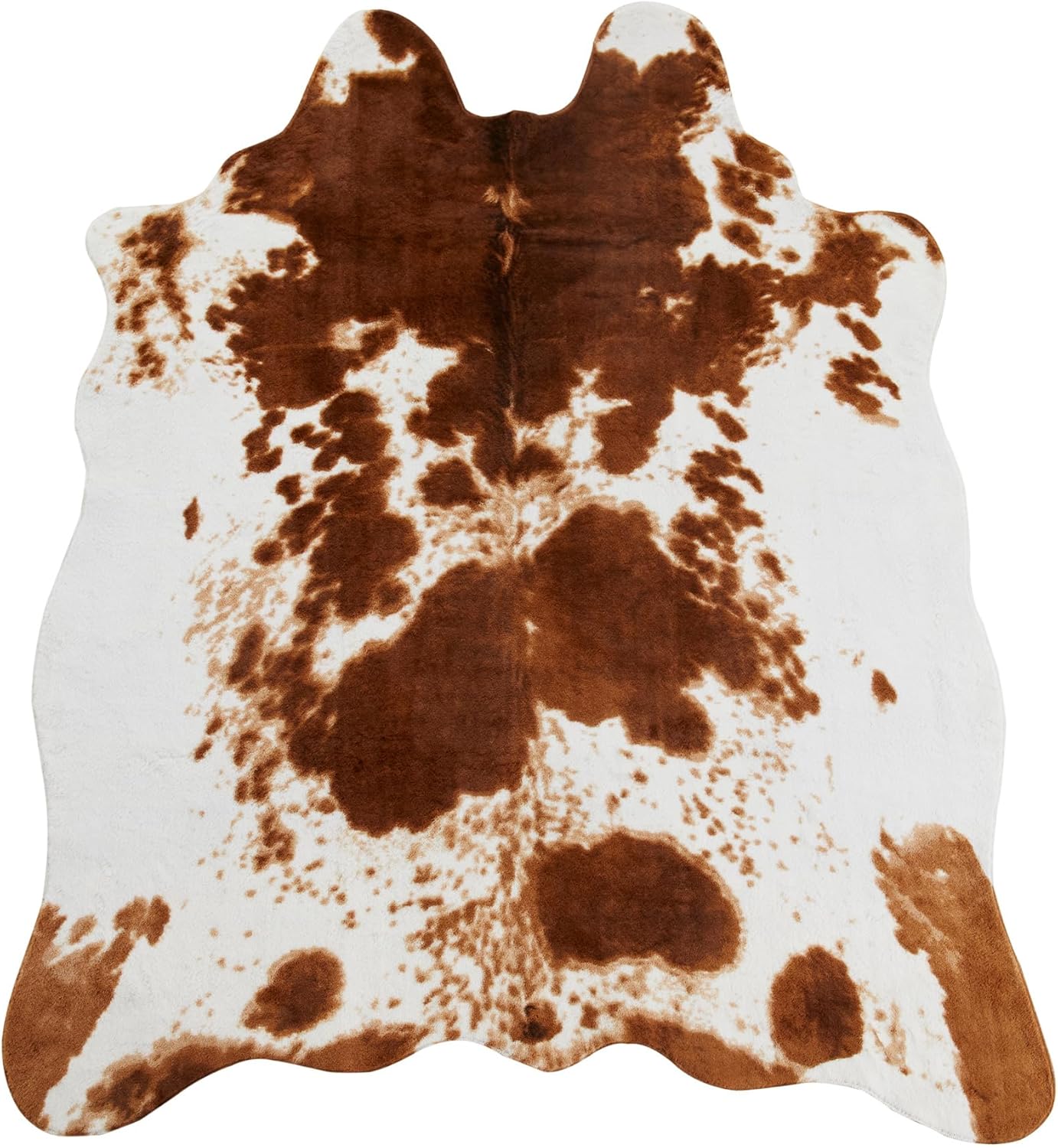 MustMat Faux Cowhide Rug(4.6ft x 6.6ft) Large Cow Rugs for Living Room, Bedroom, or Home Decor