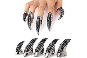 10PCS Halloween Costume Jewelry Scary Halloween Gothic Punk Rings Claw Costume Fake...