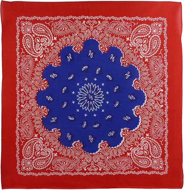 Bandana cachemire bicolore XL en coton léger - Modèle unique et artisanal