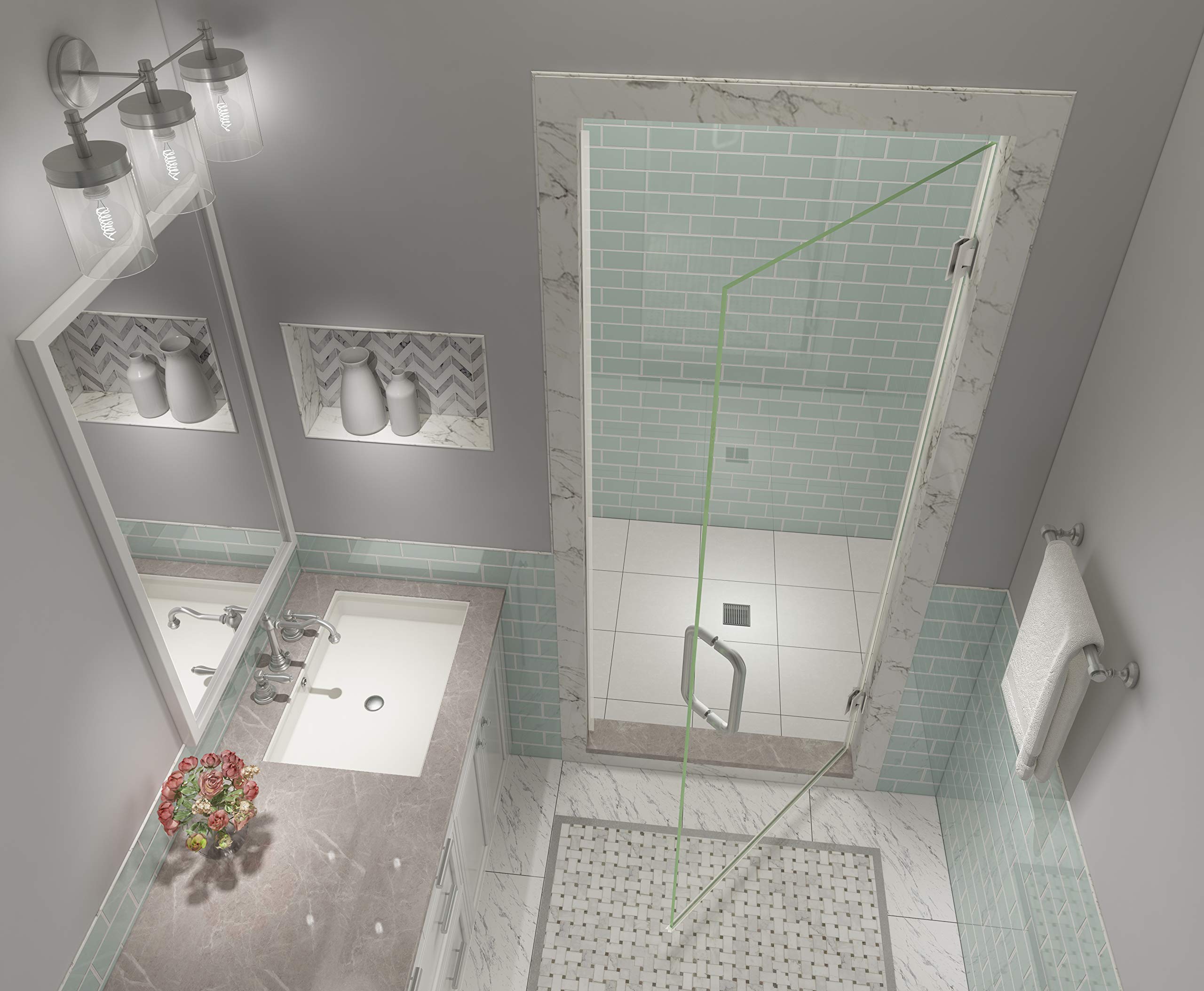 Aston SDR997EZ-SS-2480 Kinkade XL Shower Door, Stainless Steel