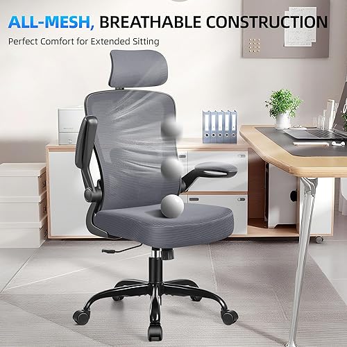 Miniatura 6 de FelixKing Silla de Oficina, Silla de Escritorio con Soporte Lumbar Ajustable, Silla de Computadora Ergonómica con Respaldo Alto y Reposabrazos,