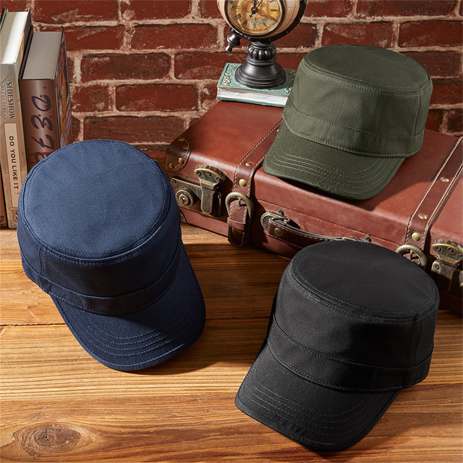 Berretto Militare da Cadetto Cappello da Baseball con Berretto Piatto e Lingua D'Anatra per Abbigliamento da Esterno