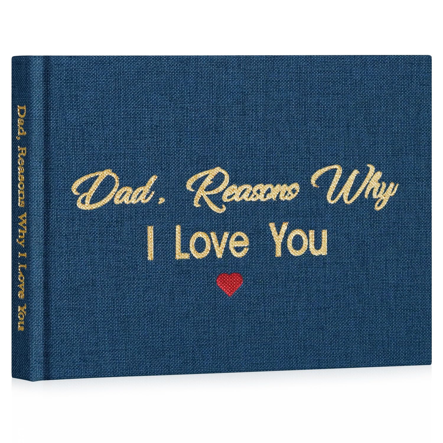 Miaikoe Reasons Why I Love Dad Fabric Book Fill-in-the-Blank Love Journal for Dad Birthday Father's Day Christmas Gifts Stocking Stuffer for Father Blue