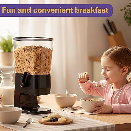 Miniatura 2 de Dispensador de cereales para encimera, organización de cocina, almacenamiento de contenedores de cereales, dispensador de dulces de 3.2 L,