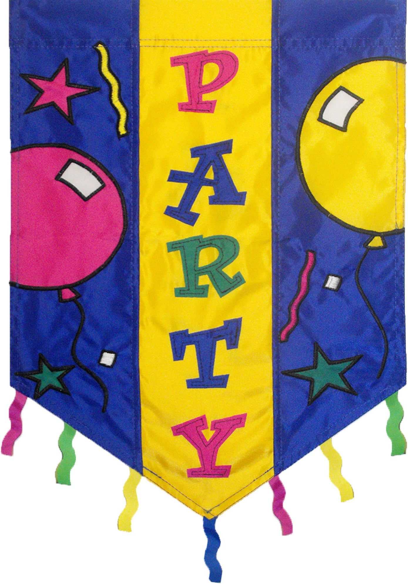 Party Streamers - Applique Style - Standard Size 28 Inch X 40 Inch Decorative Flag