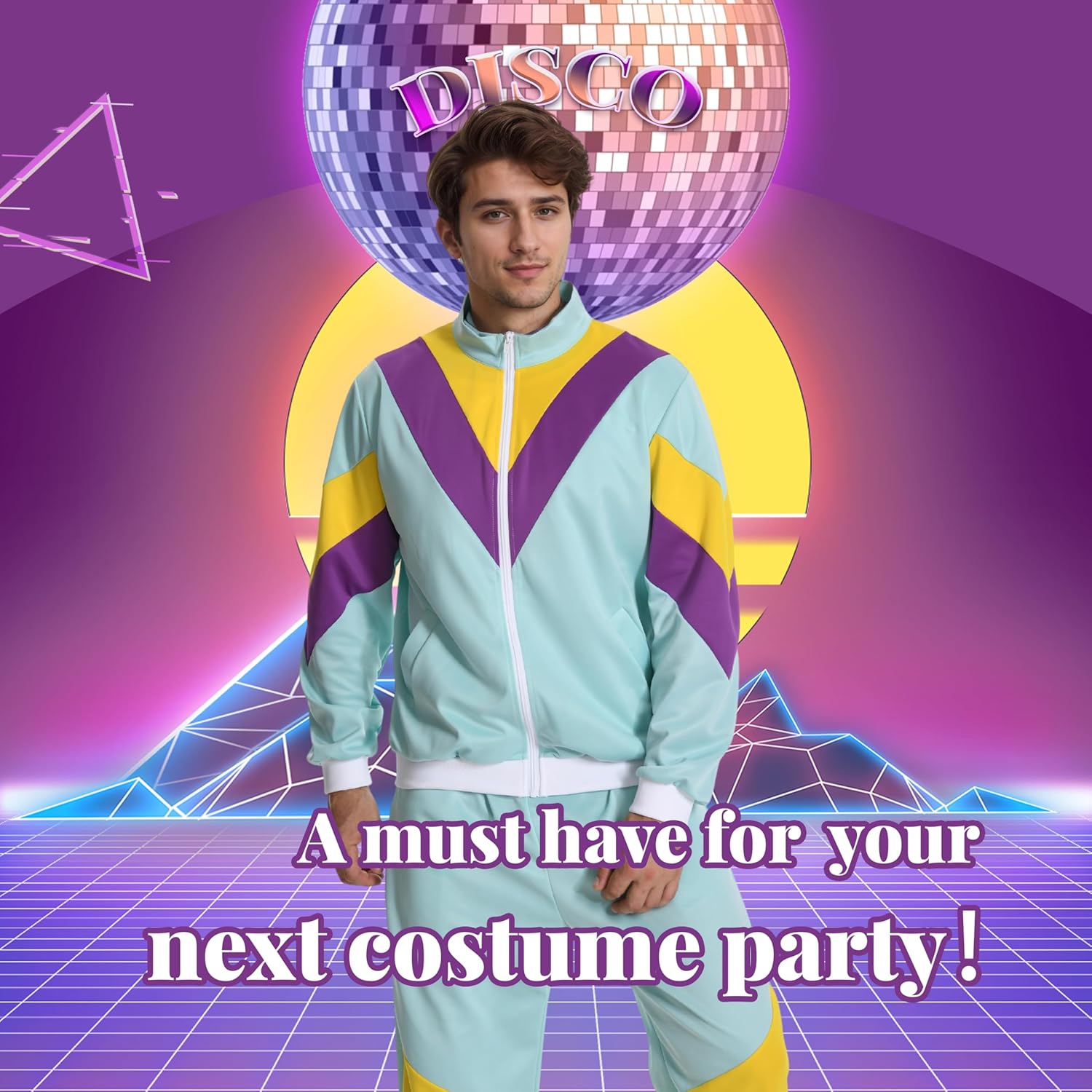 Seawhisper 80s 90s Outfit for Men Women Retro Track Suits Hip Hop Halloween Costume - Image 4