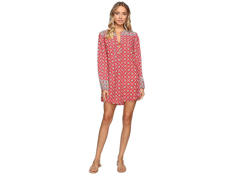 

Nanette Lepore Pretty Tough Tunic Cover-Up (Ruby) Women's Swimwear