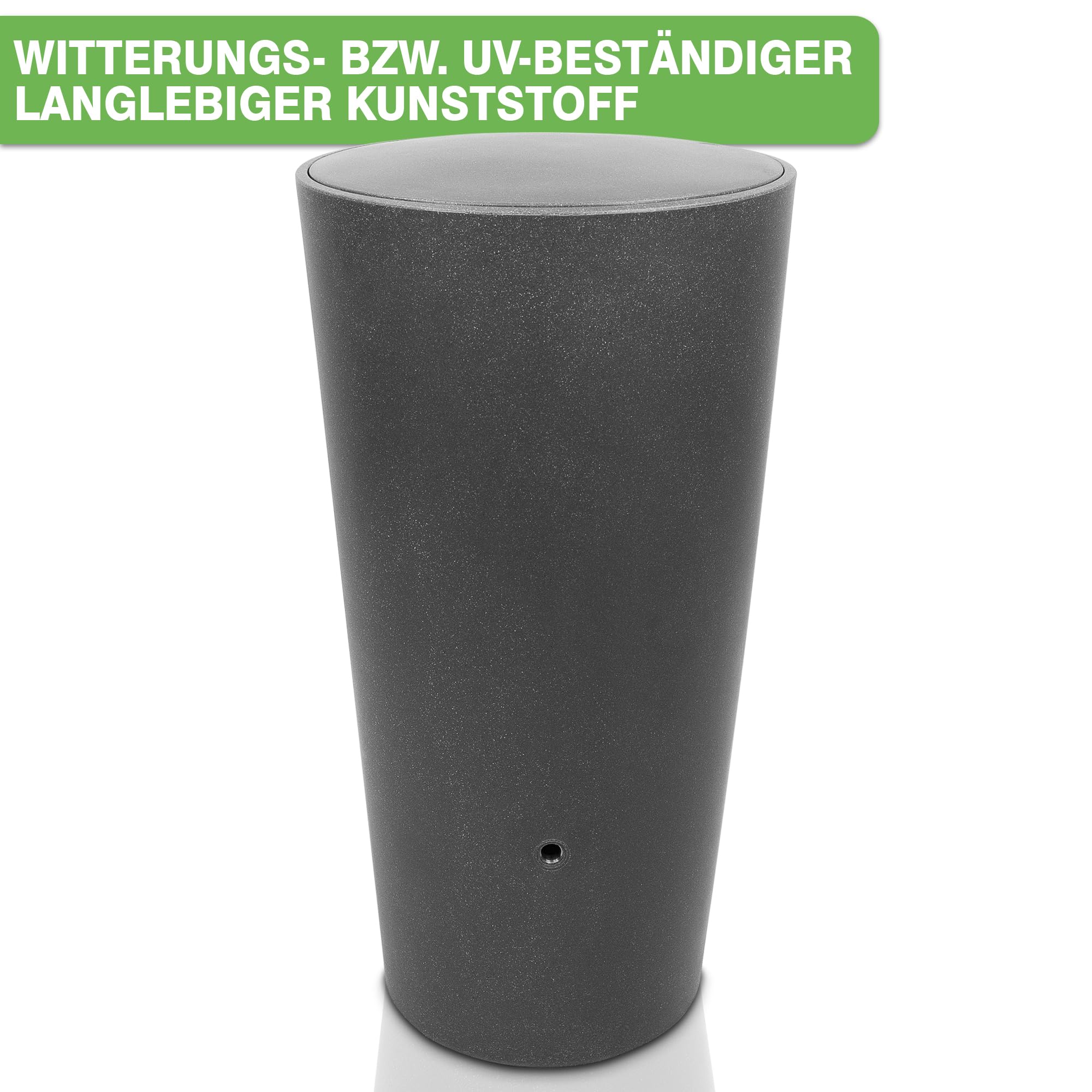 YourCasa Serbatoio dell'acqua piovana da 210 litri [Aquaform] con filettatura in metallo e coperchio, resistente al gelo in plastica, serbatoio per acqua piovana, serbatoio per acqua piovana da