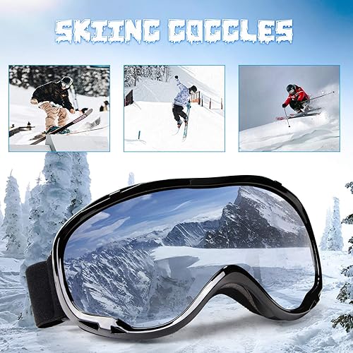 Miniatura 7 de 4-FQ Gafas de esquí para hombre y mujer, gafas de snowboard OTG, gafas deportivas de nieve para jóvenes y adultos