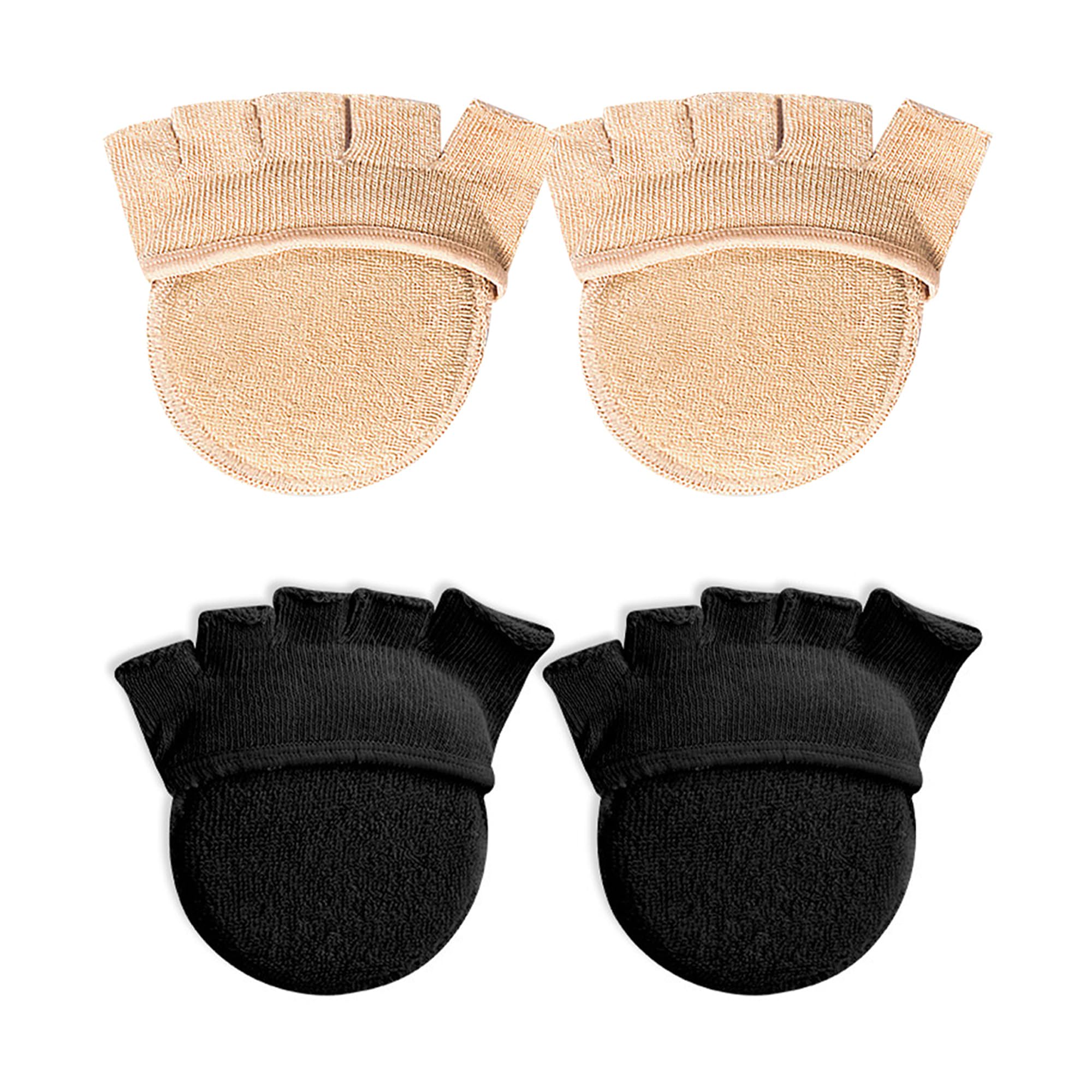 SooGree 2Pairs Toe Topper Half Socks - Ball of Foot Cushions, Forefoot Pads for Women No Show Socks