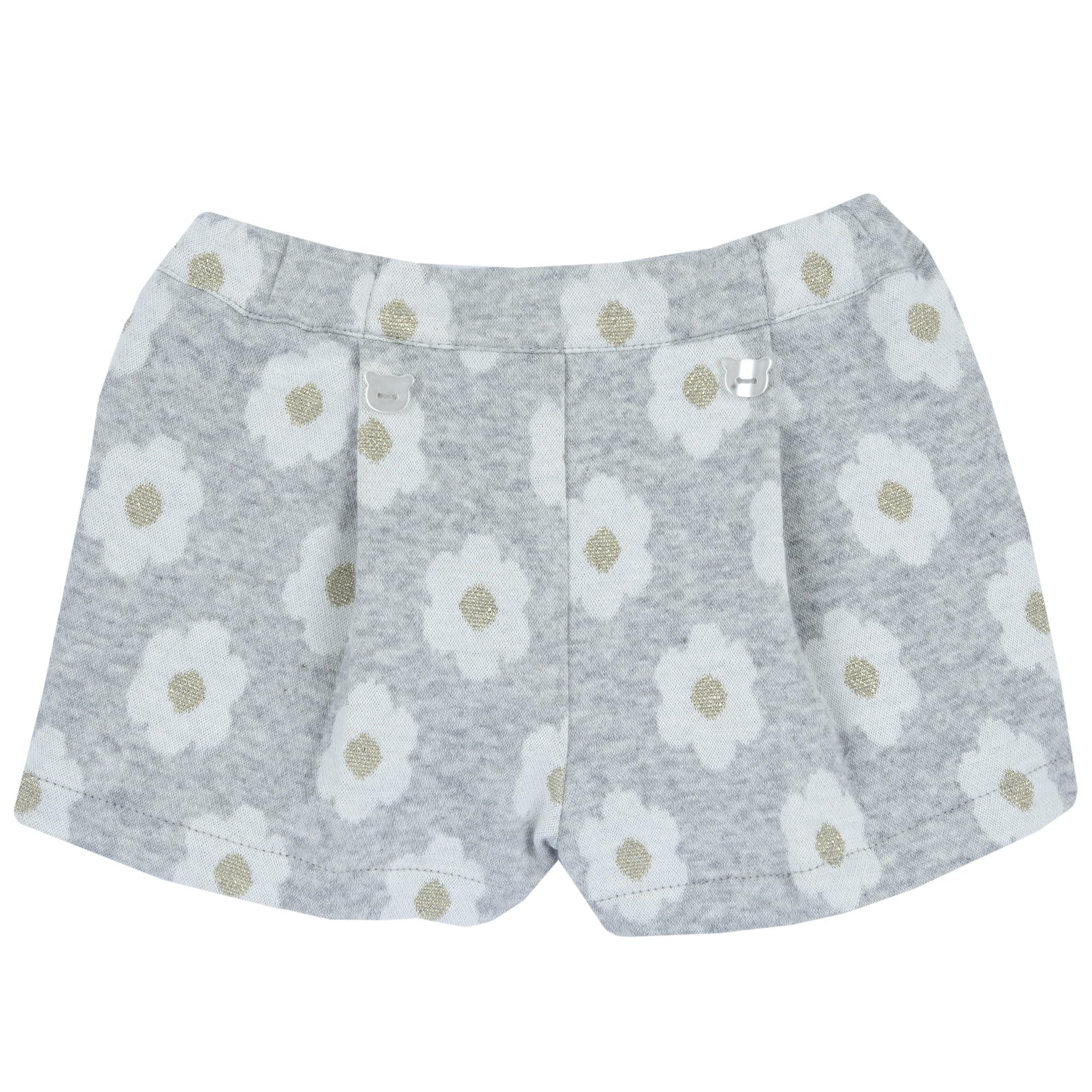 Short léger bébé Chicco gris fleuri pour faciliter le change quotidien