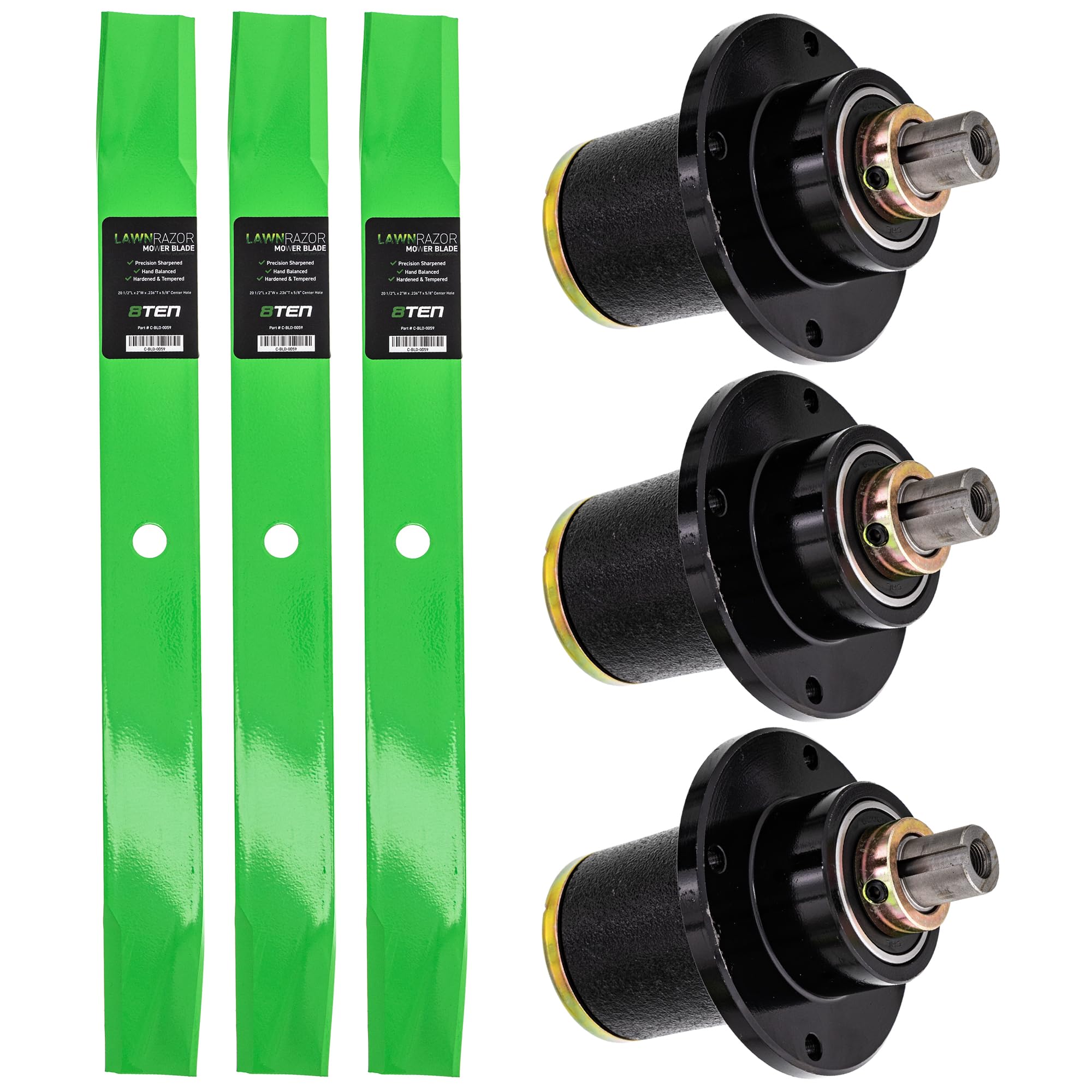 Amazon.com : 8TEN Deck Blade Spindle Kit Set Combo 60 inch for Bad