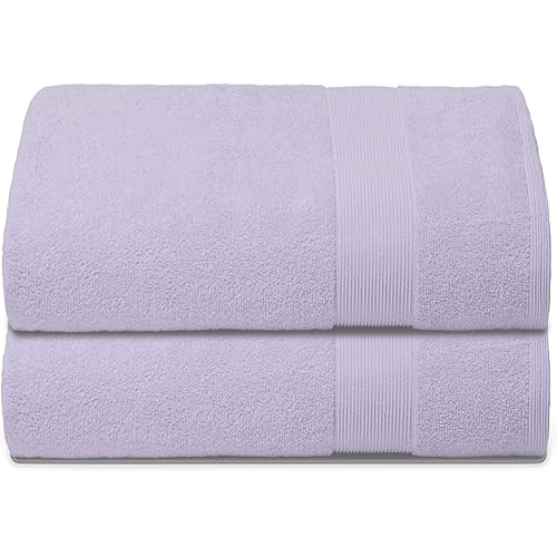Belizzi Home Premium Cotton Oversized 2 Pack Bath Sheet 35x70-100% Pure Cotton - Ideal for Everyday use - Ultra Soft & Highly Absorbent - Machine Washable - Purple