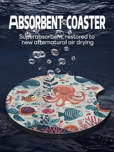 Vista 63 de WOCOCN Posavasos para automóvil, 2.75 pulgadas, antideslizantes y absorbentes, bonitos accesorios de decoración para portavasos de automóvil, Vaca