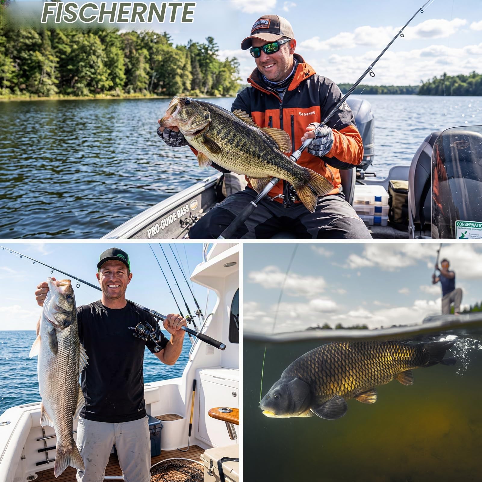 2.7M Angelrute Set Komplett Glasfaser Angelruten Teleskoprute und Spule Combo Kit mit Angelschnur Angelköder Set und Tragetasche, Geschenk Erwachsene für Salzwasser Süßwasse Fishing