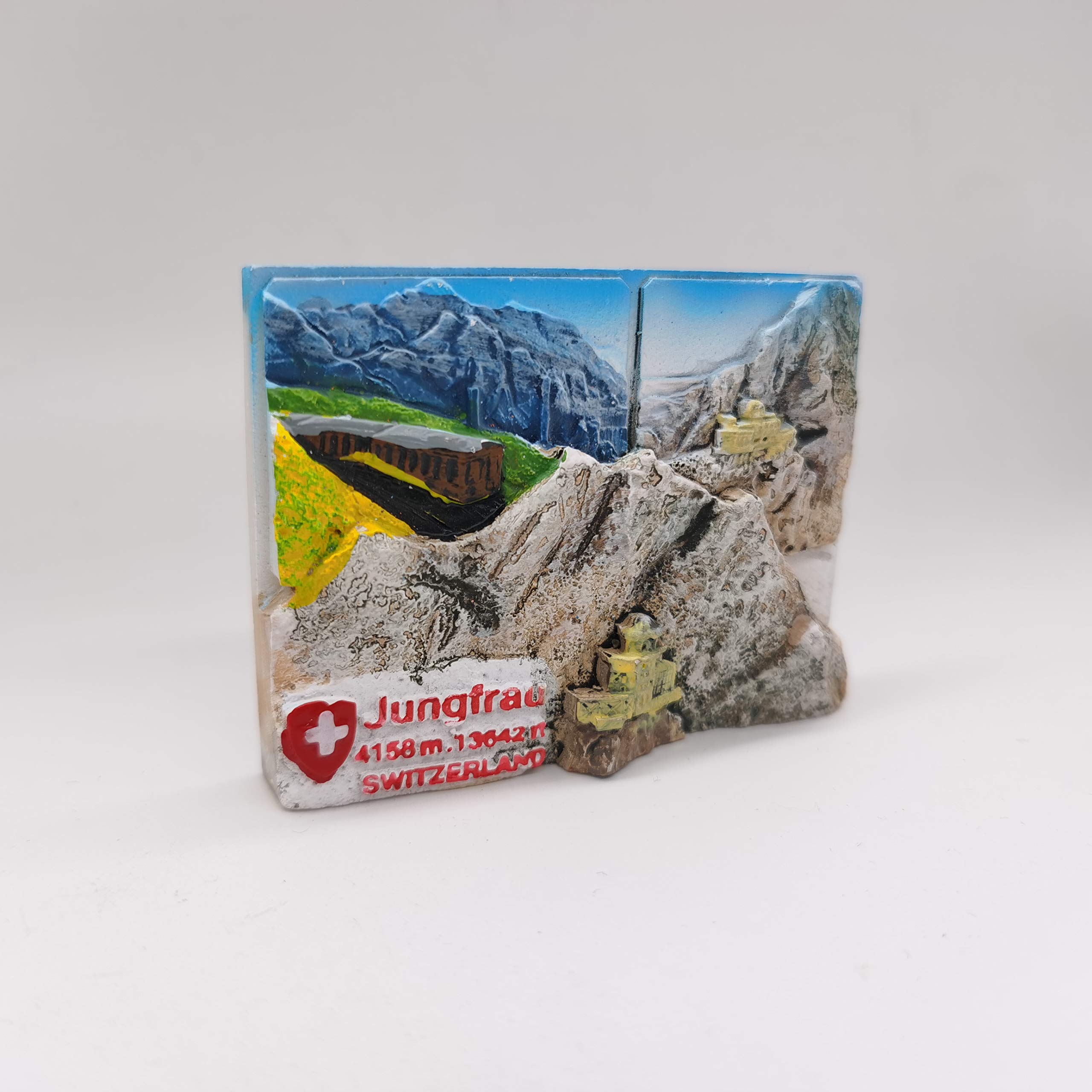 Magnete Frigorifero 3D Jungfrau Svizzera – Souvenir Turistico In Resina, Fatto A Mano, Decorazione Da Viaggio