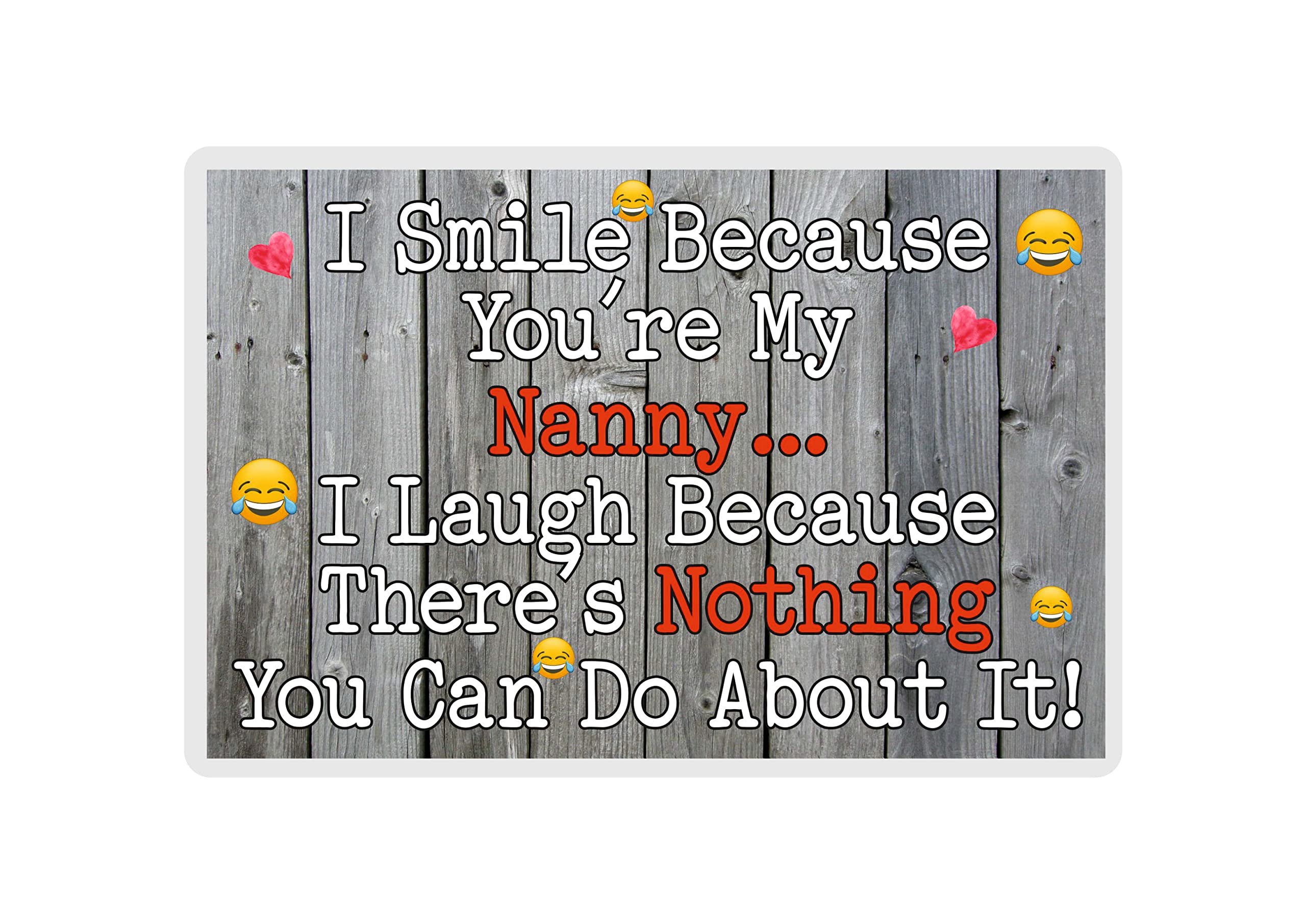Decalarama Nanny Fridge Magnet - I Smile Because You're My Nanny - Fun Birthday Novelty Gift Present