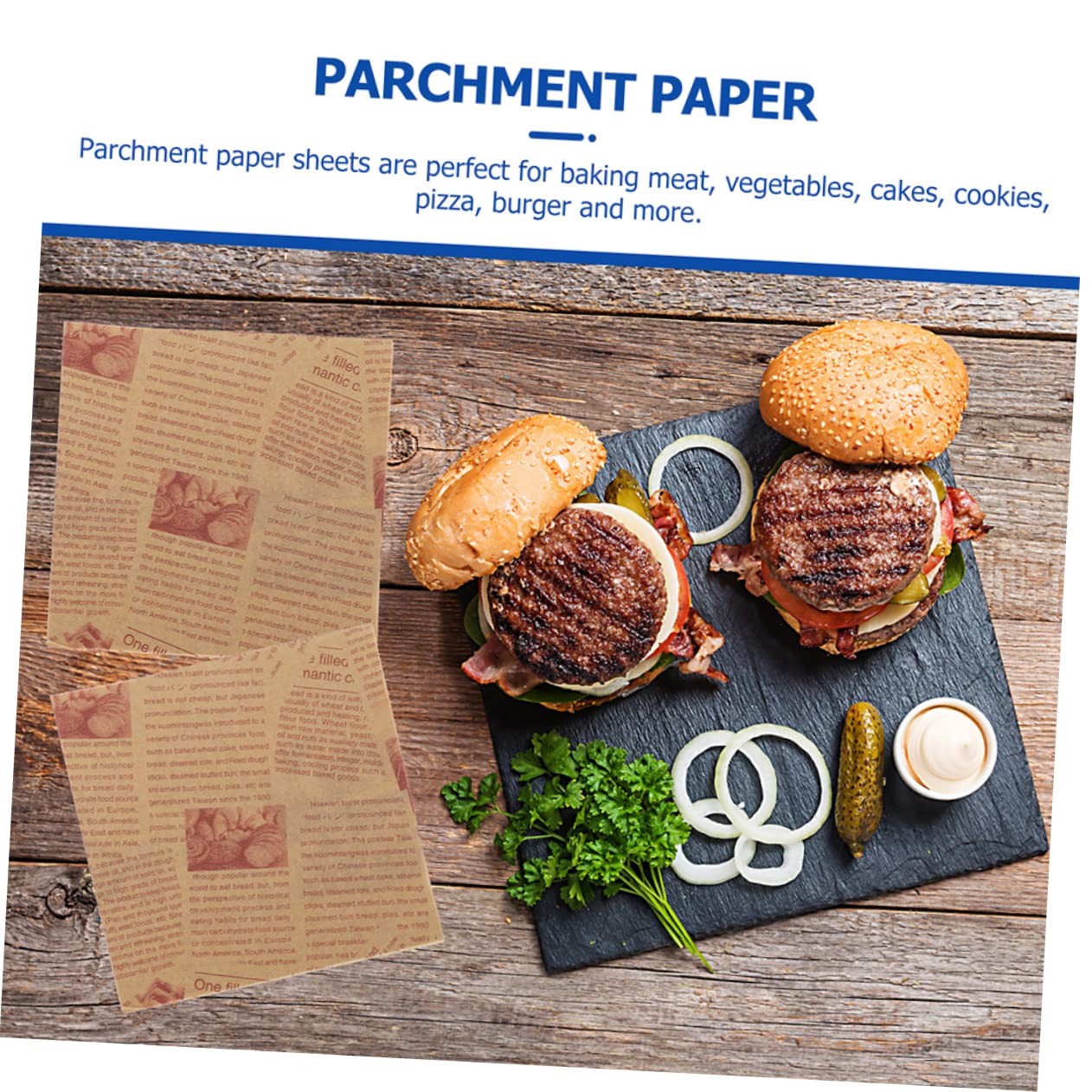 LABRIMP 200 Piezas Papel para Hornear de Antiadherentes y Resistentes al Aceite para Freidoras de Aire y Horneado de Pasteles Galletas y Pan Diseño Retro