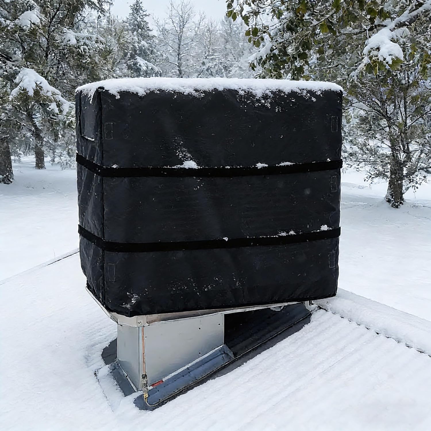 Down Draft Swamp Cooler Cover 600D- Waterproof & Windproof with 2 Mesh Vents for Down Draft Evaporative Coolers, Size 34"W x 34"D x 36"H