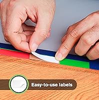 Vista 4 de HABGP 10 unidades/2 separadores de carpetas de 3 anillos con pestañas, separadores de páginas de color para carpetas de 3 anillos con pestañas, 5