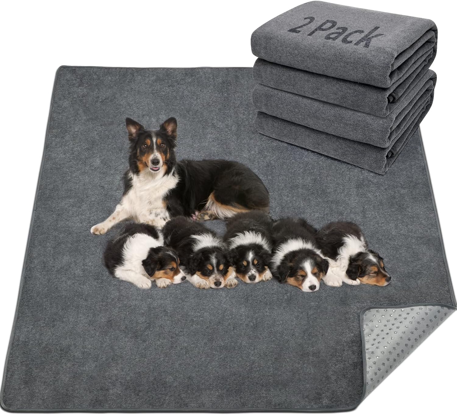 LOOBANI 2 Packs Extra Large Reusable Dog Mat for Floor