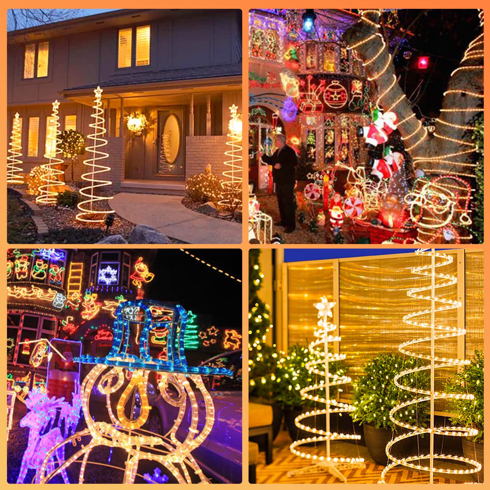 Fiqops Manguera LED Exterior, 30m Tubo LED Impermeable, Led Manguera de Luces, LED Luces de Tira con Enchufe, para Decoración e Iluminación Jardín-amarillo