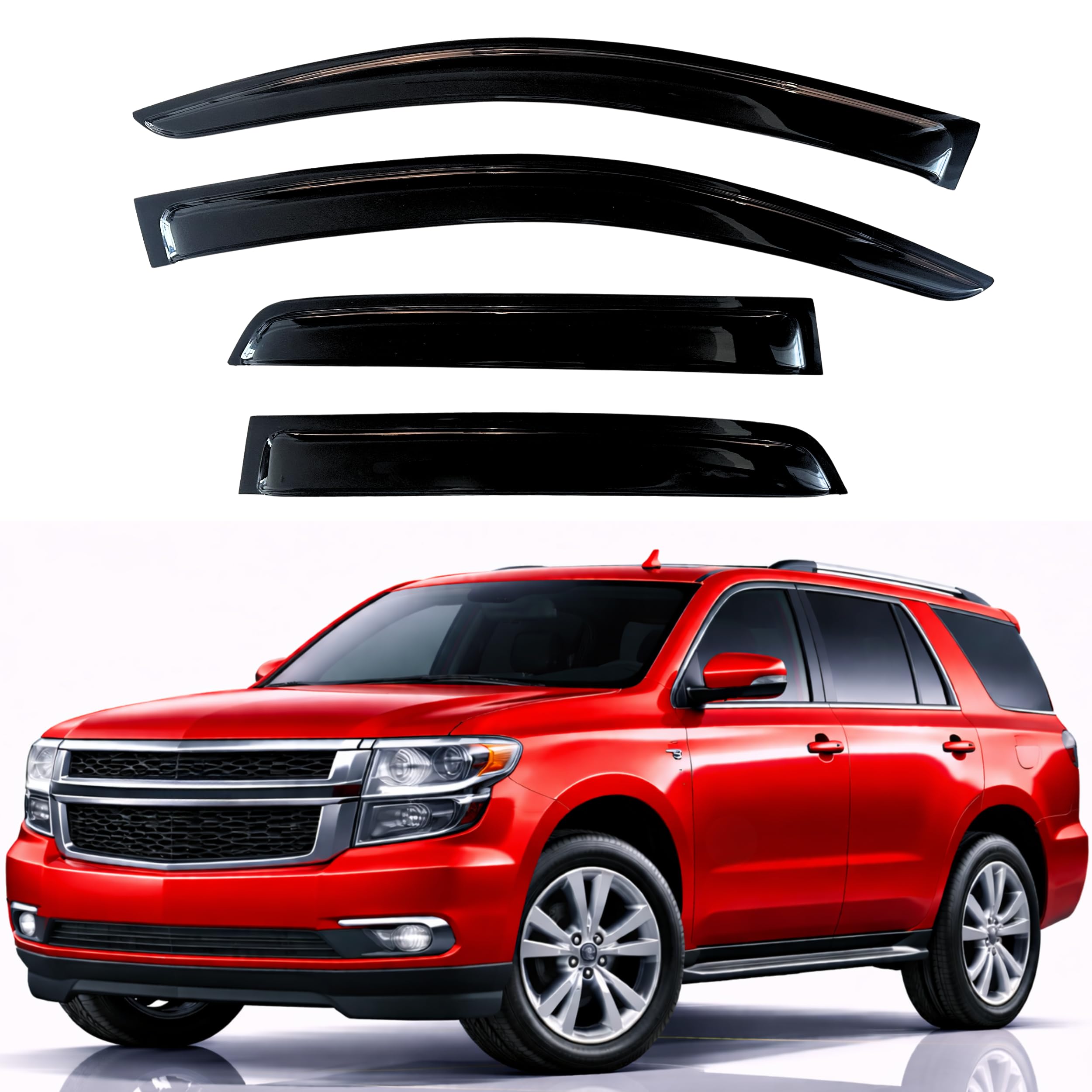kpy rain guards fit for 2015-2020 chevrolet/chevy tahoe (excludes xl), out-channel window visors vent deflectors 4pc, car accessories for 2015-2020 gmc yukon & cadillac escalade (excludes denali/esv)