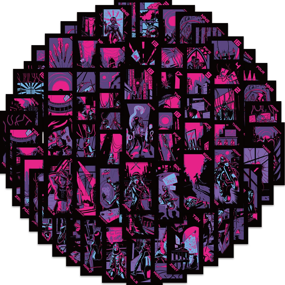 Lot De 72 Autocollants De Tarot Pour Ordinateur Portable