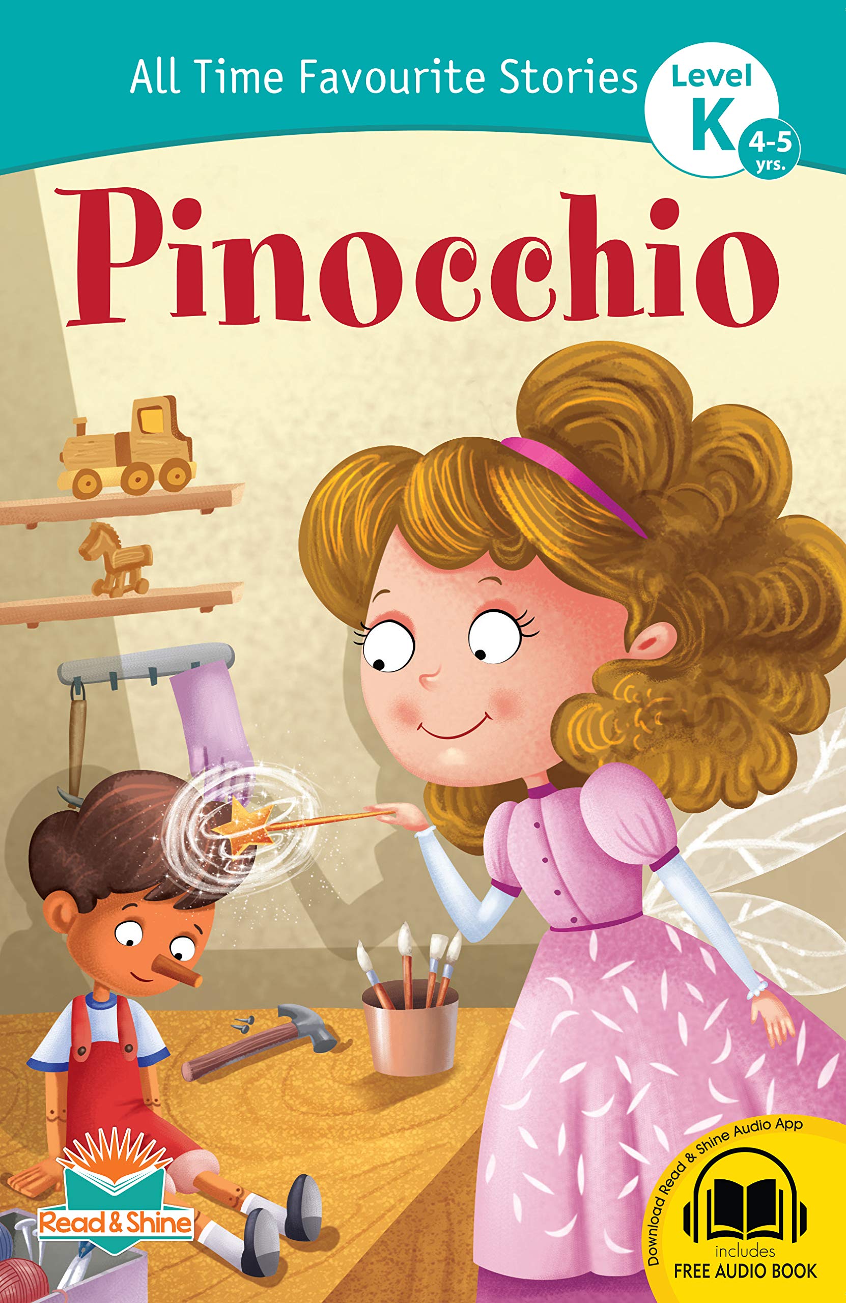 Pinocchio Self Reading Story Book for 5-6 Years Old