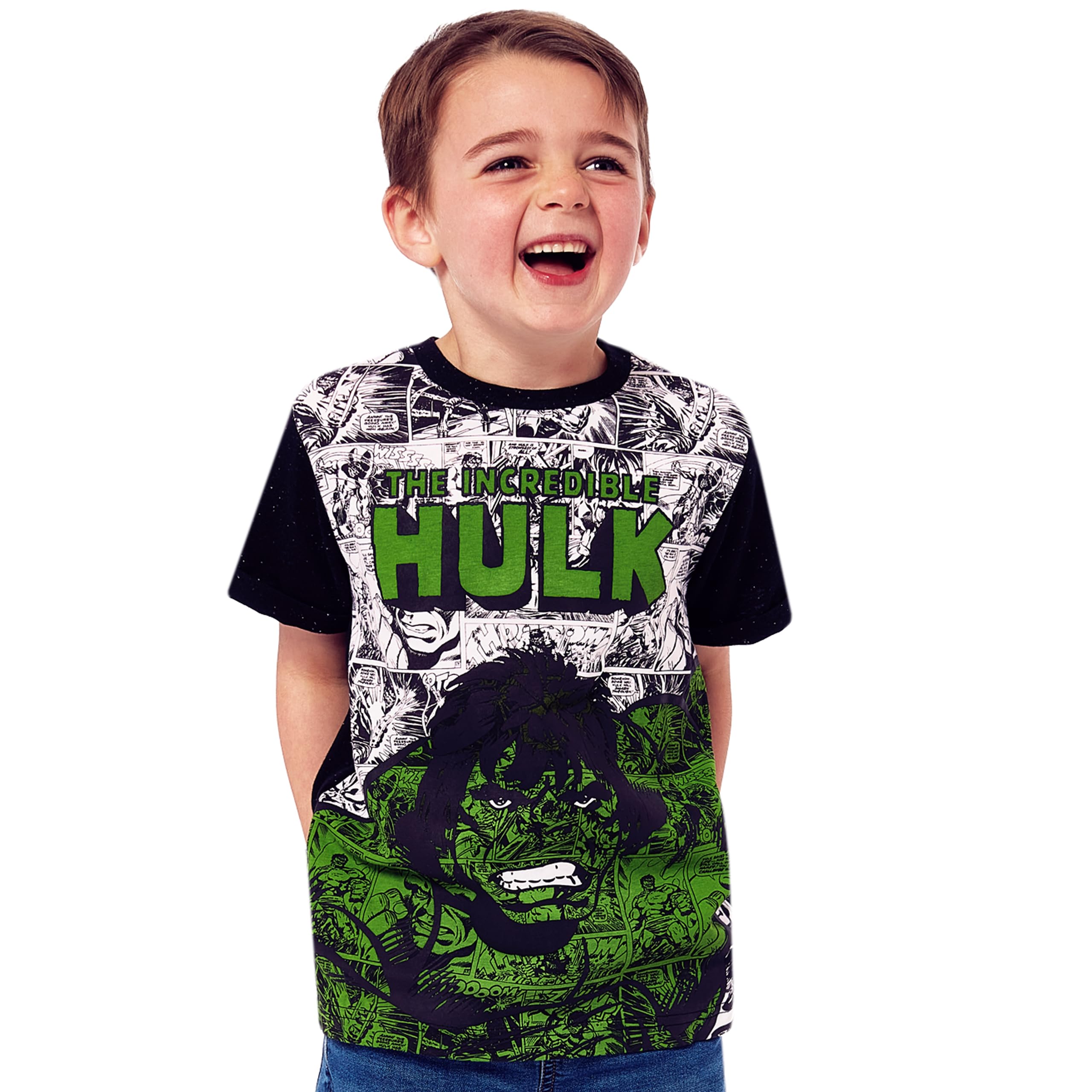 Marvel Camiseta Increíble Hulk Camiseta Niño | Superhéroe Camisetas Niño | Edades 2 a 12 Años