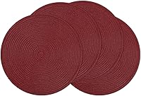 Vista 54 de SHACOS Juego de 6 manteles individuales redondos trenzados de 15 pulgadas antideslizantes resistentes al calor de algodón y poliéster, alfombrillas