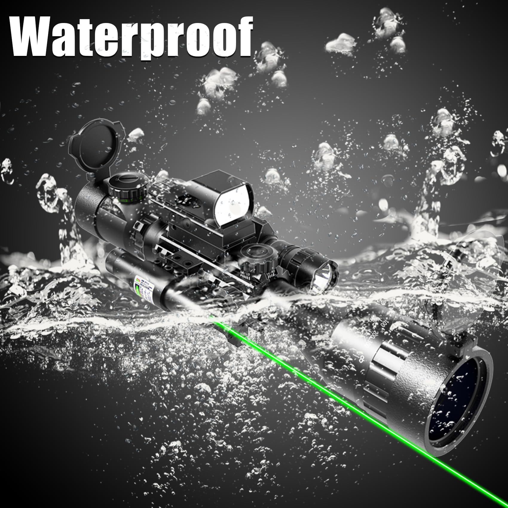 UUQ 4-12&16X50 AO Rifle Scope Red/Green Illuminated Range