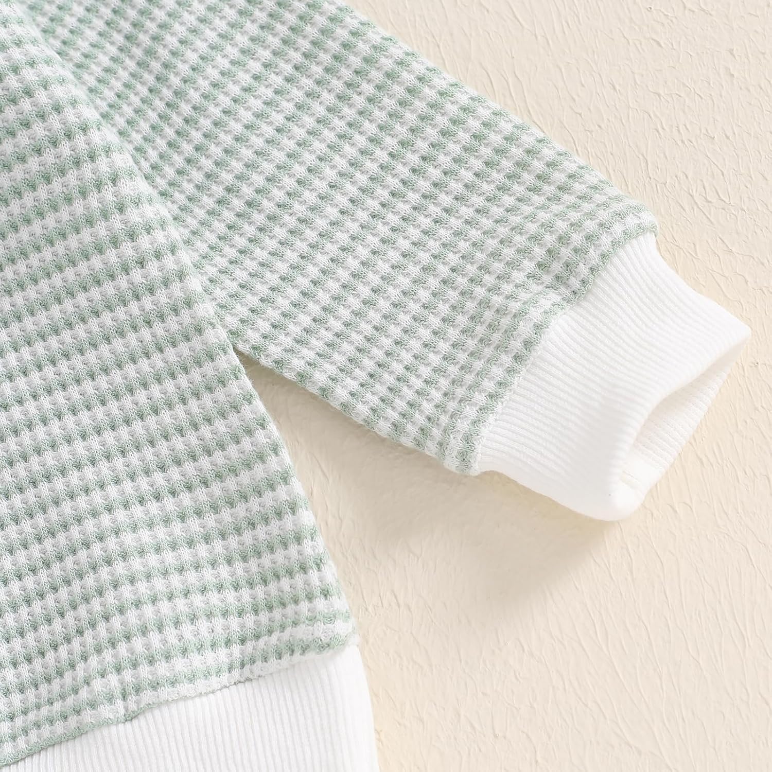 Baby Boy Fall Clothes Set Long Sleeve Crewneck Sweatshirts Pants Infant Newborn Waffle Stripe Outfits 6 12 18 24 Months - Image 5