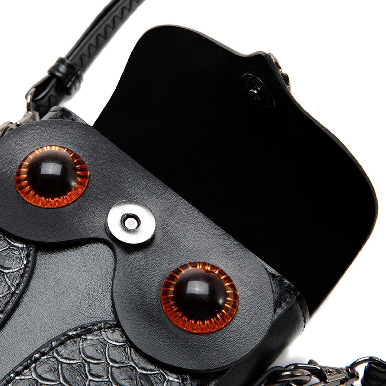 Owl Crossbody Bag Purse Handbag Steampunk Leather Phone Shoulder Pouch Retro Gothic Renaissance Festival Accessory (Owl BLack)