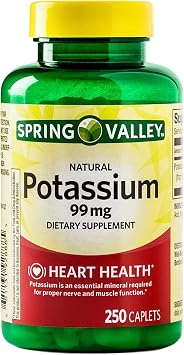 Potassium Caplets for Heart, Nerve & Muscle Function | Heart Function Support, Nerve Function Support, Muscle Function Support