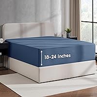 Vista 24 de Nestl Sábana Bajera Ajustable de Bolsillo Extra Profundo Verde Oscuro Solo para Cama King, Sábanas Bajeras de Lujo Hotelero Tamaño King que se