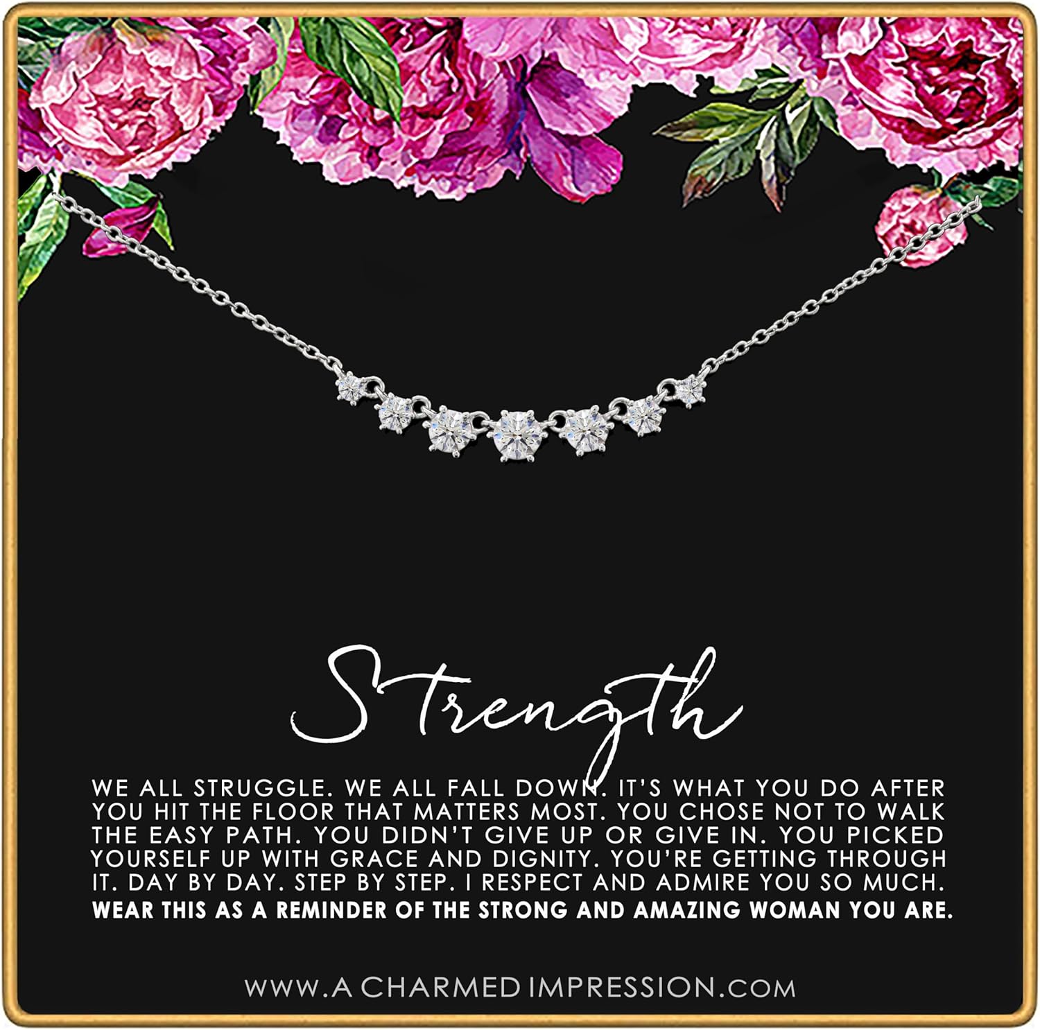 A Charmed Impression 925 Sterling Silver Strength Necklace - Survivor Gift - Image 5