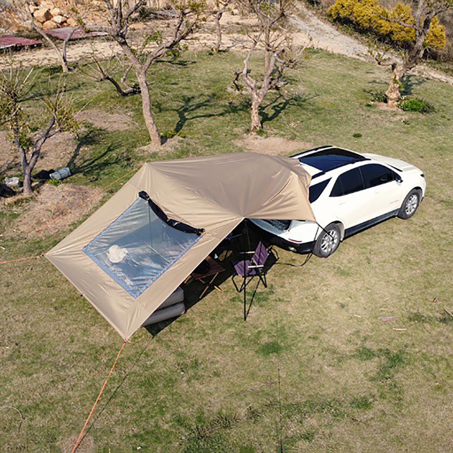 Toldo Caravana Universal, 4.8x2.8m, Toldo para Coche y Furgoneta, Tienda de Campaña Lateral Impermeable, Toldo Camping para SUV Camper Furgonetas