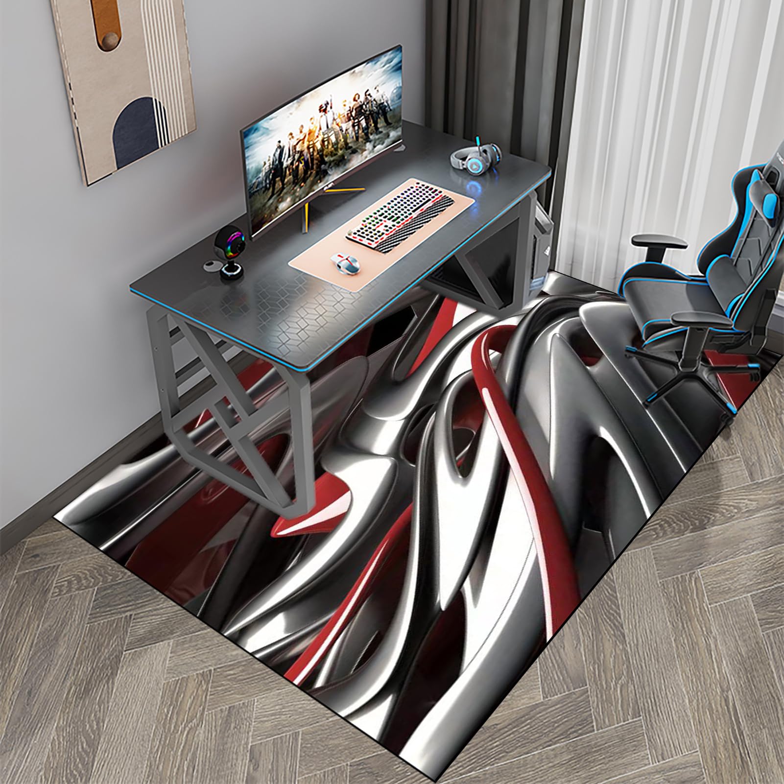 150 x 180 cm Schreibtischstuhl Unterlage Gaming Teppich Bodenschutz Bürostuhl Teppichschoner Bodenschutzmatten für bürostühle für Parkett Laminat Hartböden Teppichboden