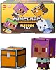 Mattel Minecraft Transforming Figures Pack of 2, 2 in 1, 9 cm for dynamic gameplay, 2 action figures with big heads, EfeSailboat and DolphinTreasure Chest, JCY31